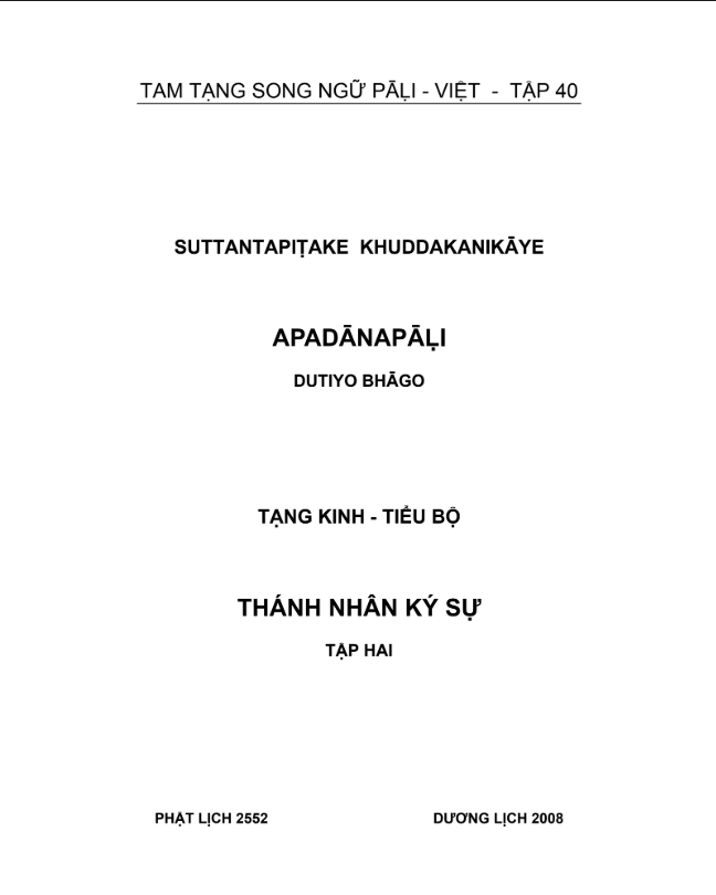 Tiểu Bộ (Thánh Nhân Ký Sự 02)