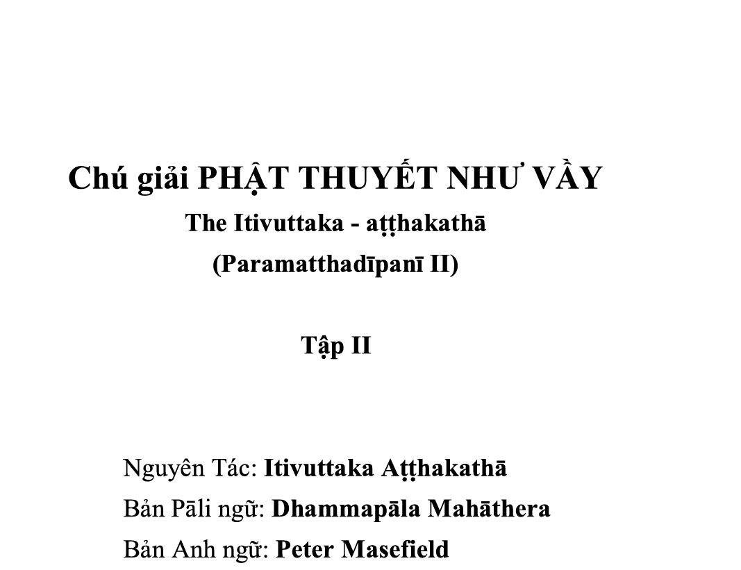 CHÚ GIẢI PHẬT THUYẾT NHƯ VẬY TẬP 2
