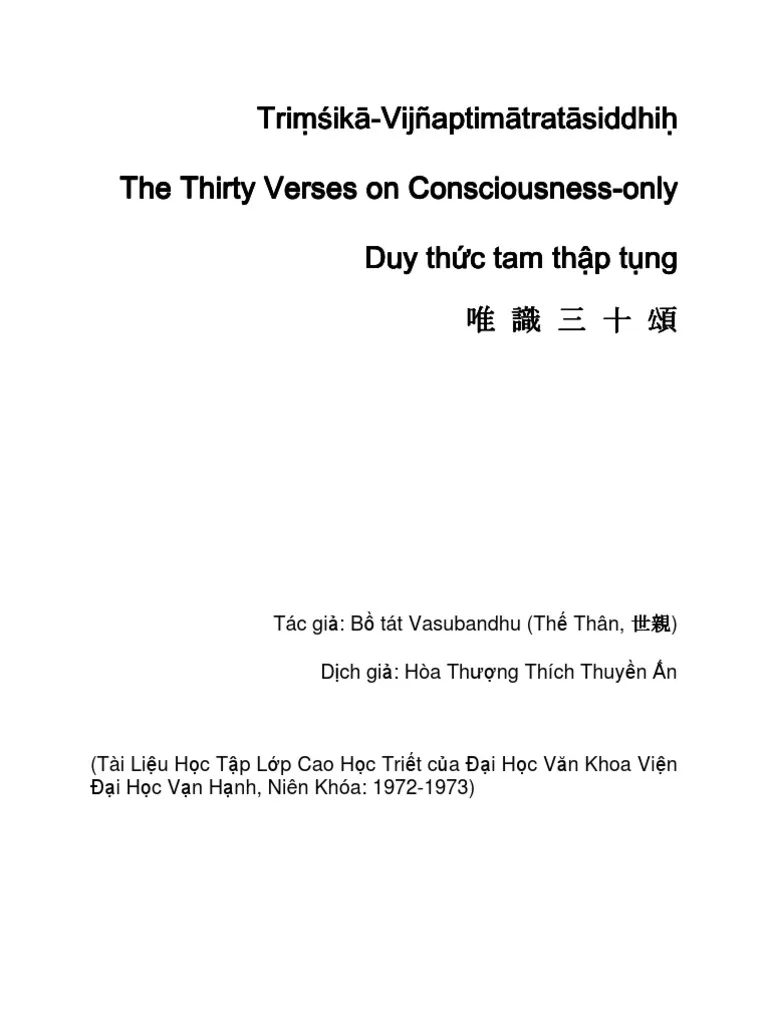 DUY THỨC TAM THẬP TỤNG