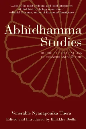Abhidhamma Studies: Researchs in Buddhist Psychology